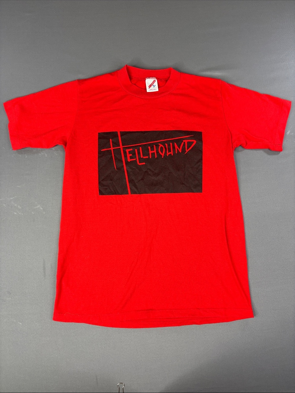 Vintage Hellhound Shirt Men’s Medium Red Graphic Print Made In USA Music Records
